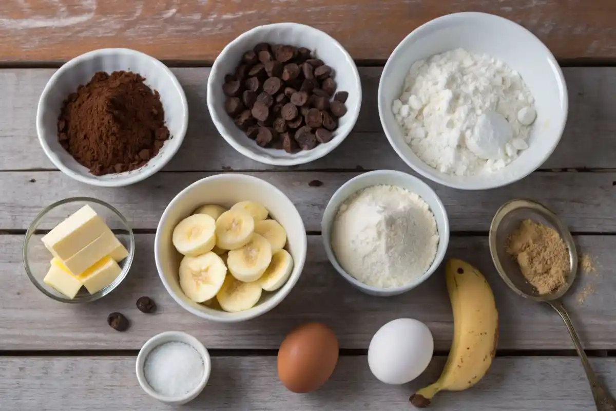 Ingredients for Banana Pudding Brownies