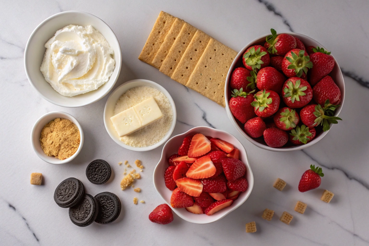 Strawberry Crunch Cheesecake Ingredients