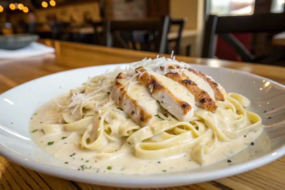 Cream Sauce on Fettuccine Pasta