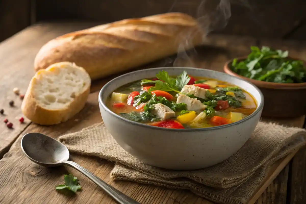 Delicious Soup Bowl with Vibrant Ingredients