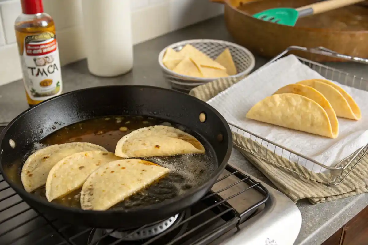 Frying Tacos for Perfect Crispiness Step by Step