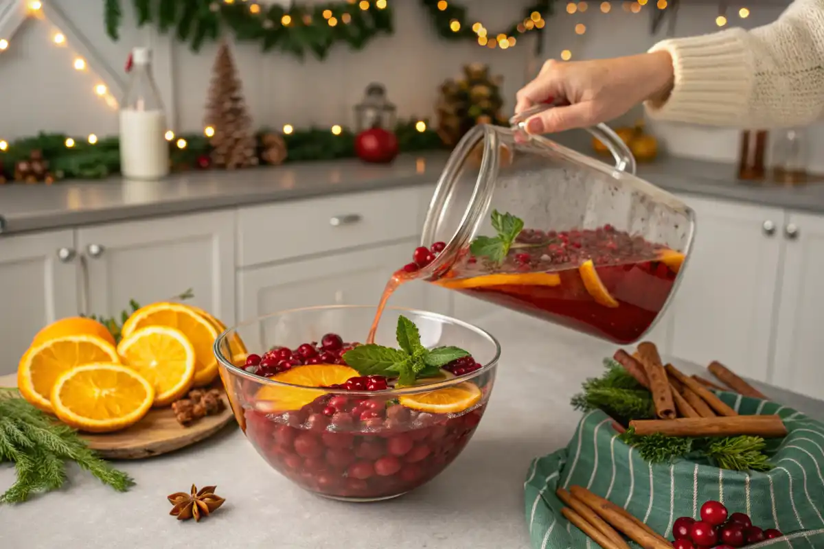 Making Christmas Punch Step by Step