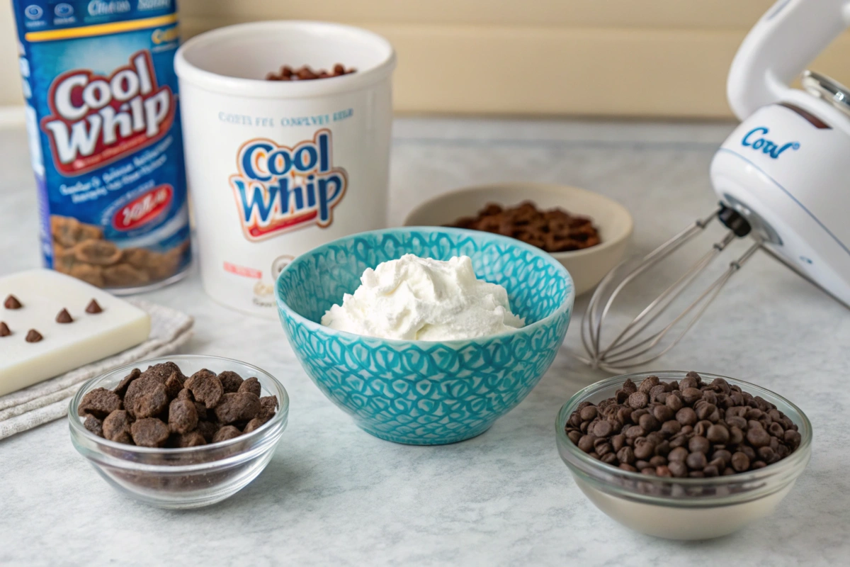 Cool Whip Candy ingredients displayed on a kitchen counter