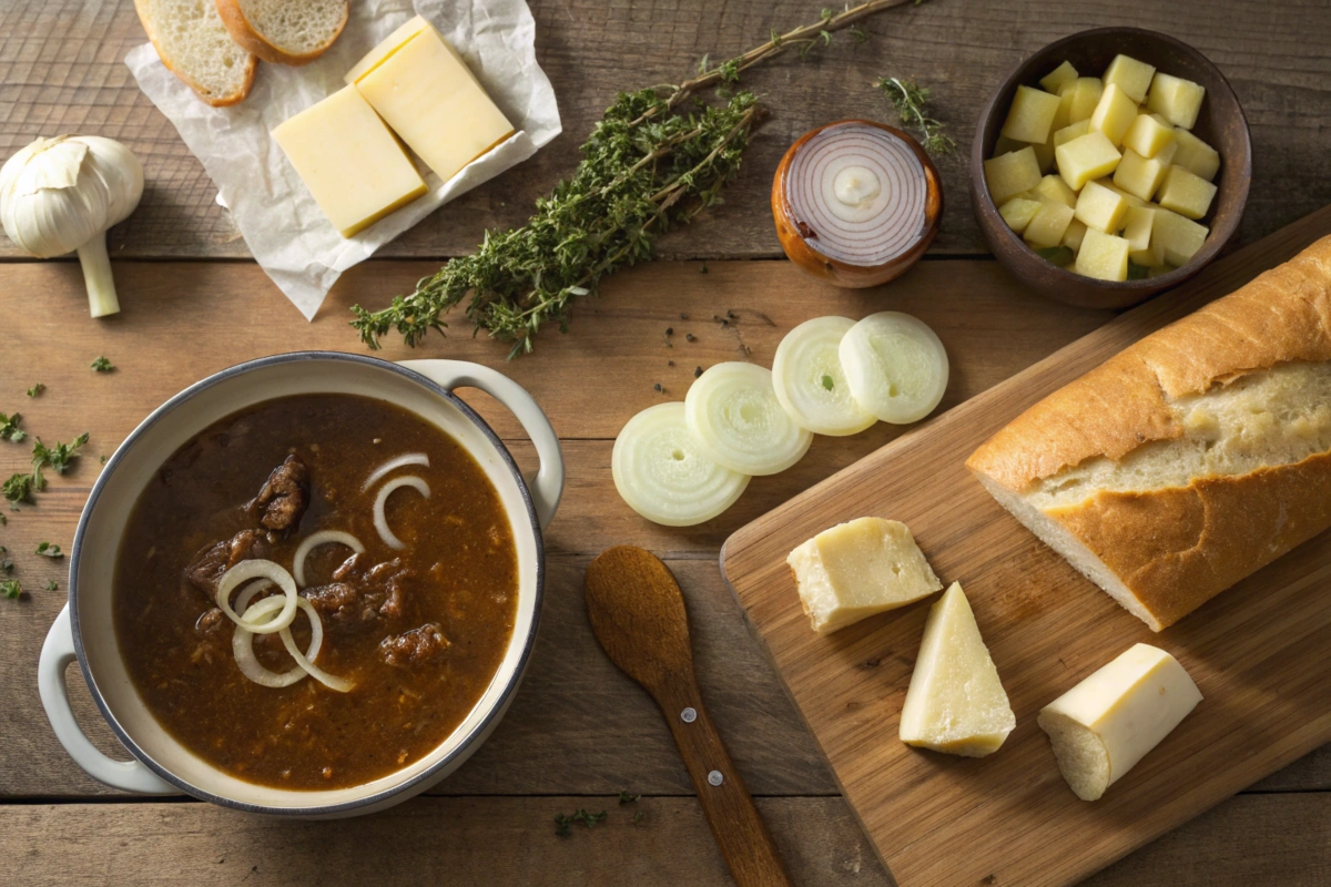 "Ingredients for French Onion Soup: