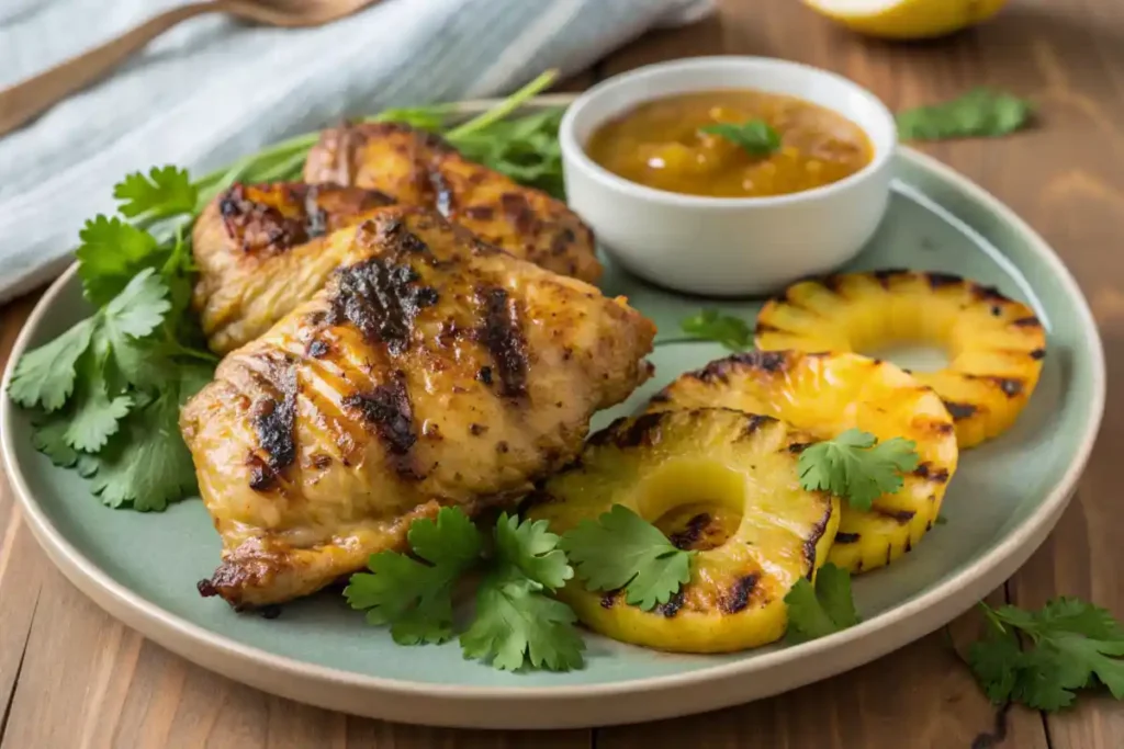 Grilled Chicken Thighs with Caramelized Pineapple