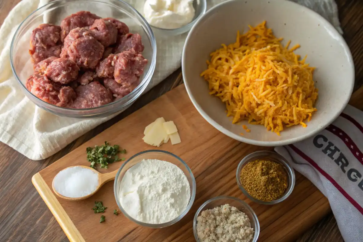 Ingredients for Sausage Balls with Cream Cheese