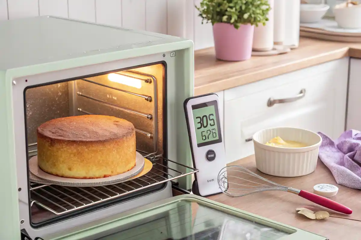 Perfect Cake Rising in Oven