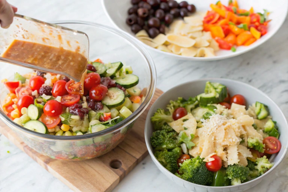 Step-by-step preparation of pasta salad